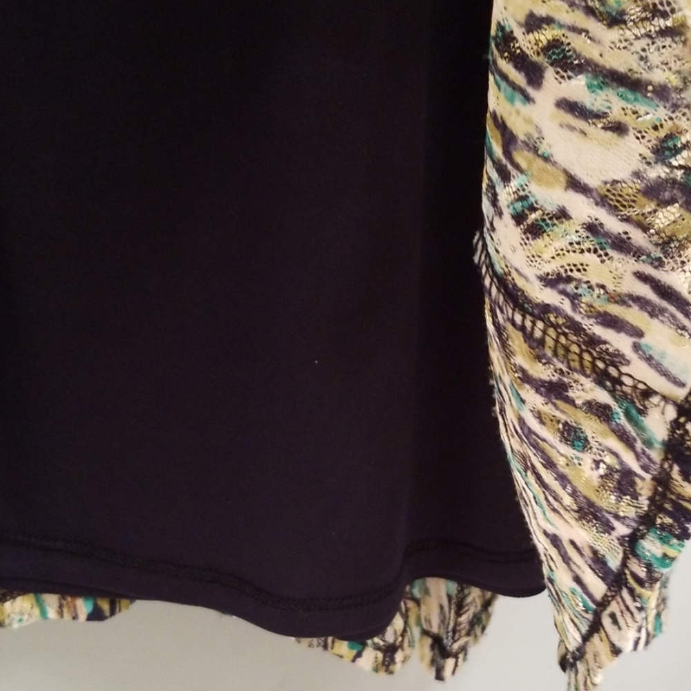 Perceptions Green, Cream, Black & Teal Dress in S - Picture 4 of 8